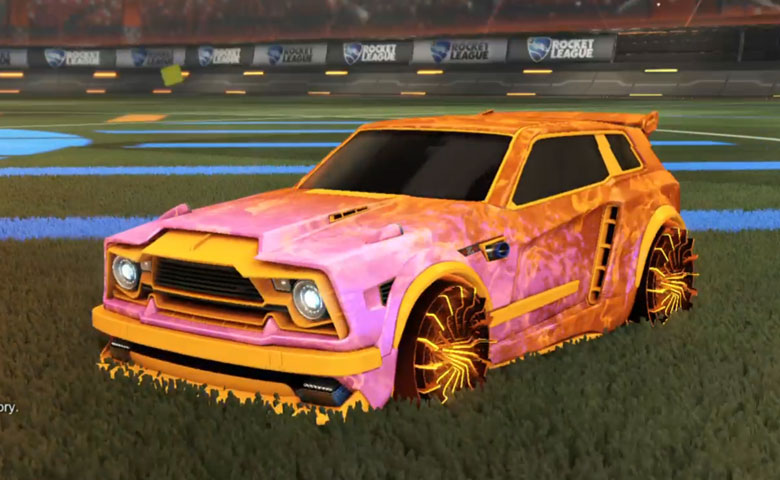 Rocket league Fennec Orange design with Cutter: Inverted,Dissolver