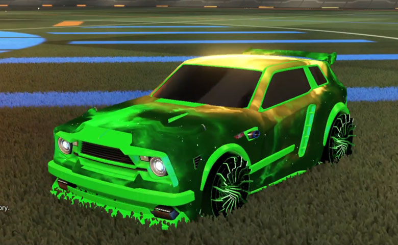 Rocket league Fennec Forest Green design with Cutter: Inverted,Interstellar