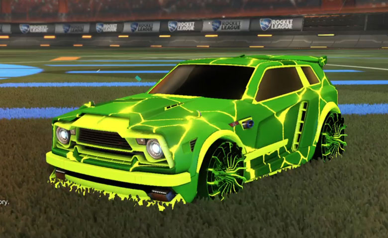 Rocket league Fennec Lime design with Cutter: Inverted,Magma