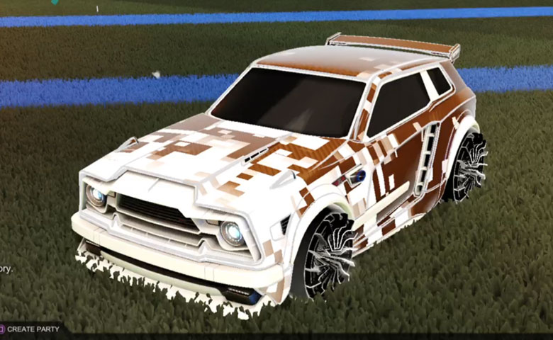 Rocket league Fennec Titanium White design with Cutter: Inverted,Parallax