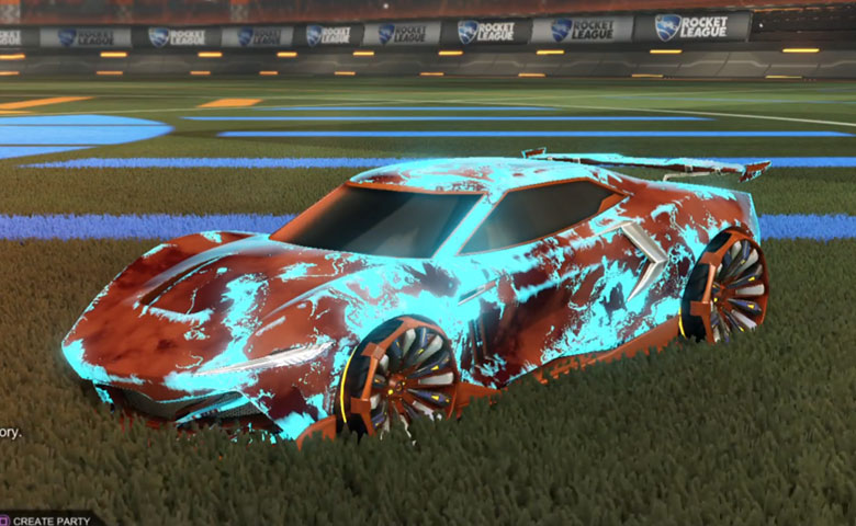 Rocket league Peregrine TT Burnt Sienna design with Grappler,Fire God