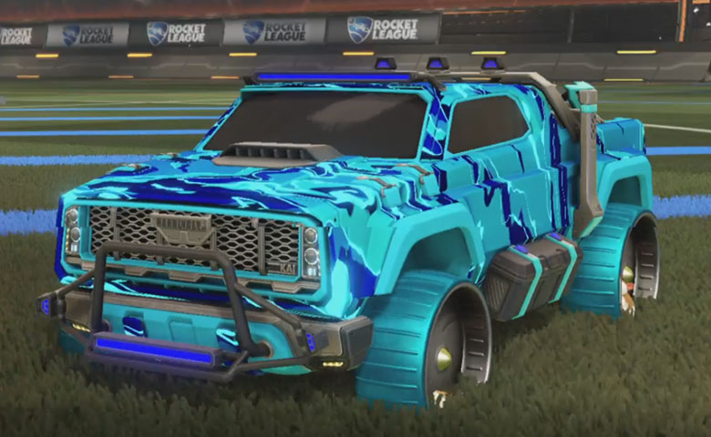 Rocket league Harbinger GXT Sky Blue design with Hamster,Liquid Camo