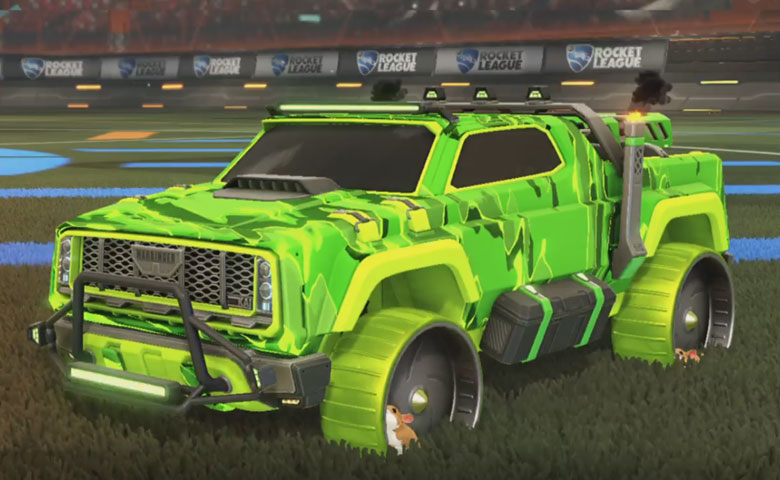 Rocket league Harbinger GXT Lime design with Hamster,Liquid Camo