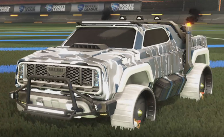 Rocket league Harbinger GXT Titanium White design with Hamster,Liquid Camo