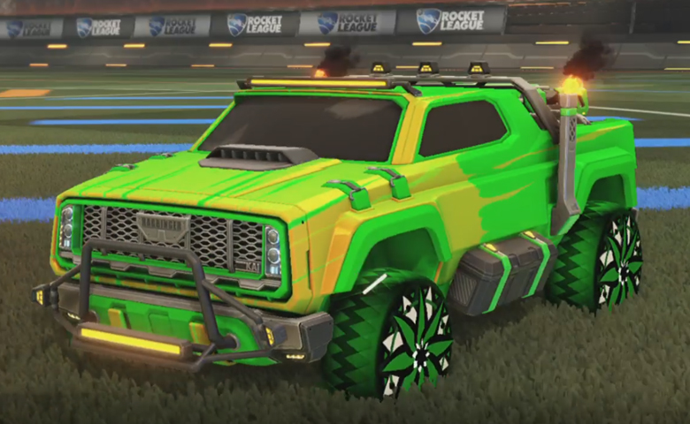 Rocket league Harbinger GXT Forest Green design with Mandala,Wet Paint