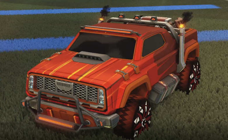 Rocket league Harbinger GXT Burnt Sienna design with Mandala,Wet Paint