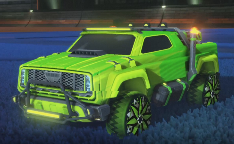 Rocket league Harbinger GXT Lime design with Mandala,Wet Paint