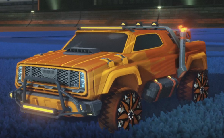 Rocket league Harbinger GXT Orange design with Mandala,Wet Paint