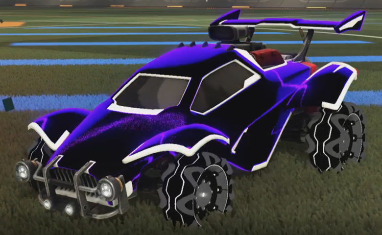 Rocket league Octane Titanium White design with Flim-Flam:Inverted,Stipple Gait