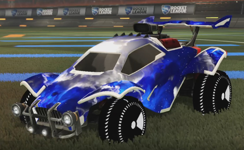 Rocket league Octane Titanium White design with Shortquarter:Inverted,Interstellar