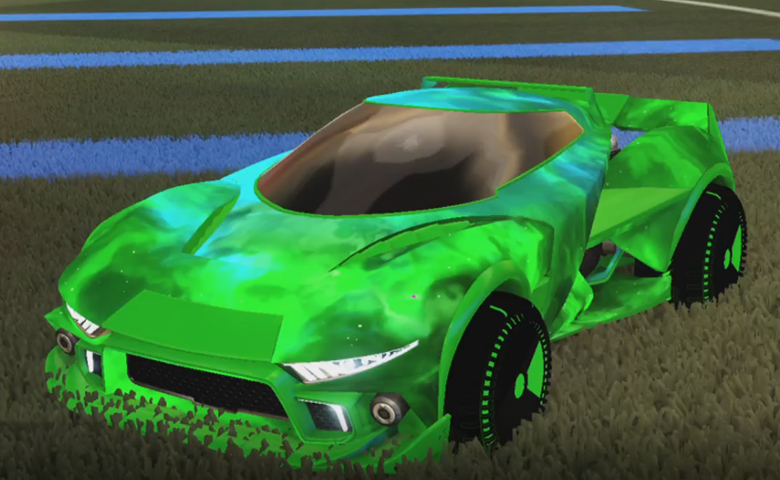 Rocket league Insidio Forest Green design with Shortquarter:Inverted,Interstellar