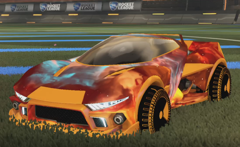 Rocket league Insidio Orange design with Shortquarter:Inverted,Interstellar