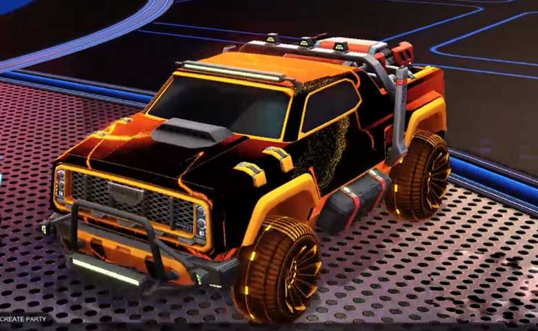 Rocket league Harbinger GXT Orange design with Polyergic: Inverted,Stipple Gait