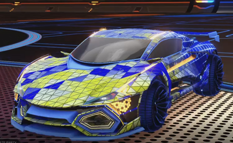 Rocket league R3MX GXT Cobalt design with Polyergic: Inverted,Trigon