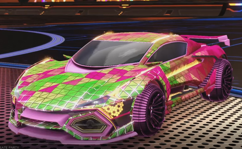 Rocket league R3MX GXT Pink design with Polyergic: Inverted,Trigon