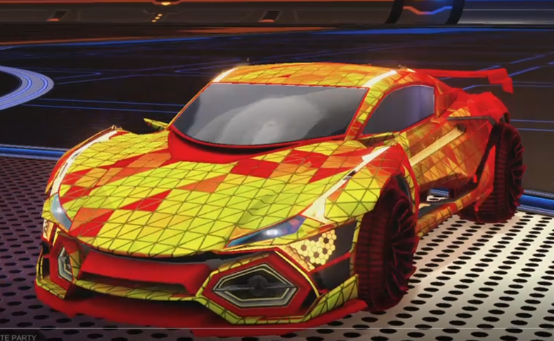 Rocket league R3MX GXT Crimson design with Polyergic: Inverted,Trigon