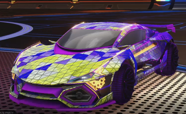 Rocket league R3MX GXT Purple design with Polyergic: Inverted,Trigon