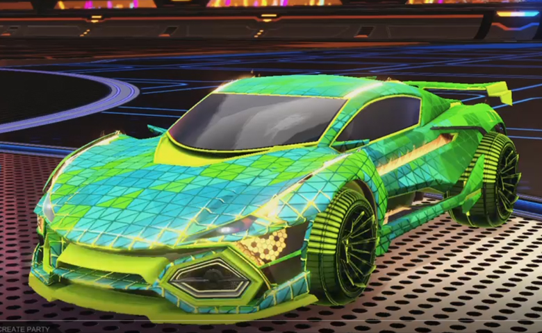 Rocket league R3MX GXT Lime design with Polyergic: Inverted,Trigon