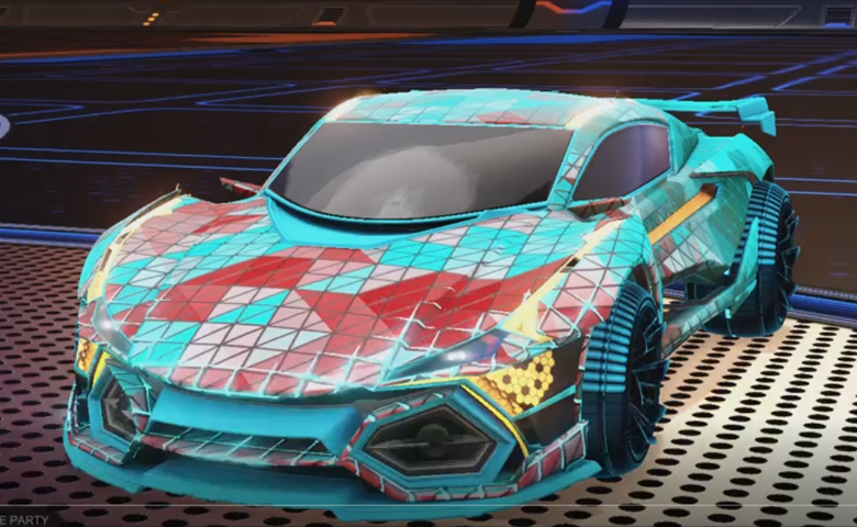 Rocket league R3MX GXT Sky Blue design with Polyergic: Inverted,Trigon