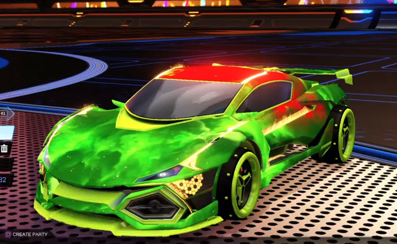 Rocket league R3MX GXT Lime design with SPN,Interstellar