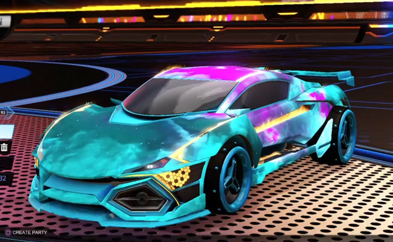 Rocket league R3MX GXT Sky Blue design with SPN,Interstellar