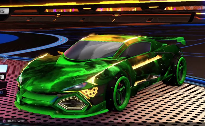 Rocket league R3MX GXT Forest Green design with SPN,Interstellar