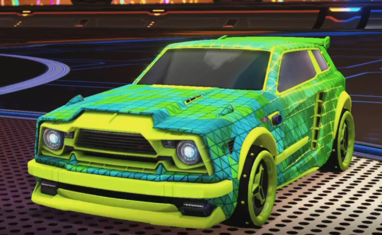 Rocket league Fennec Lime design with SPN,Trigon