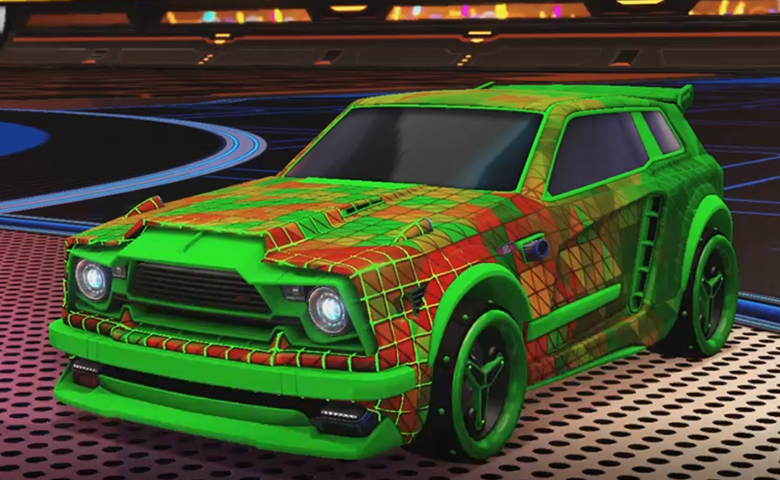 Rocket league Fennec Forest Green design with SPN,Trigon