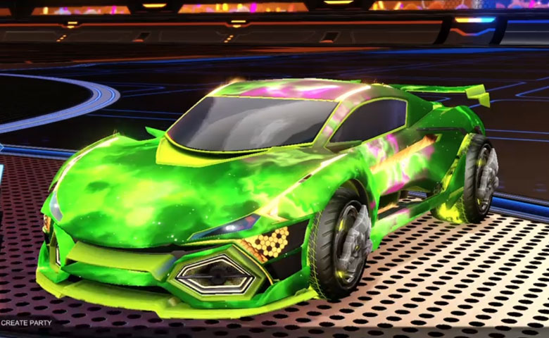Rocket league R3MX GXT Lime design with Draco,Interstellar