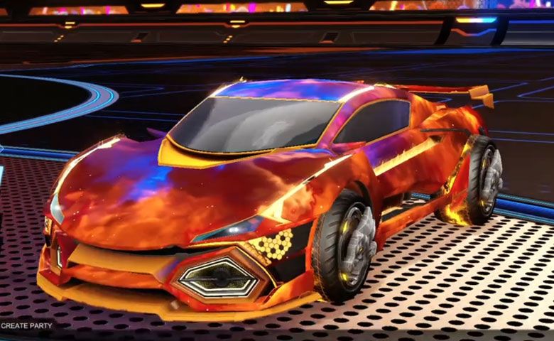 Rocket league R3MX GXT Orange design with Draco,Interstellar