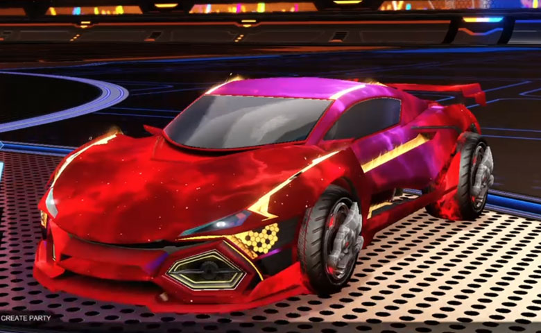 Rocket league R3MX GXT Crimson design with Draco,Interstellar