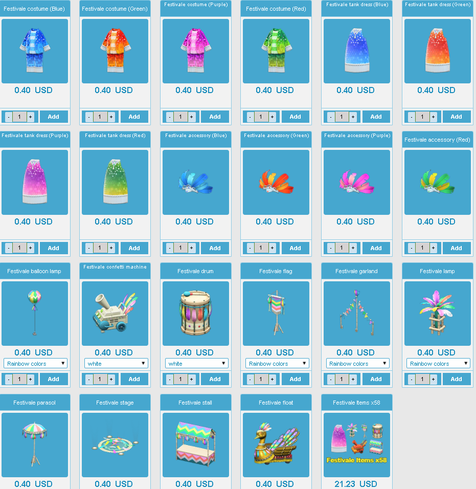 fast get Festivale items