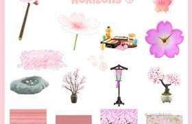 Animal Crossing New Horizons Cherry Blossom Item Set