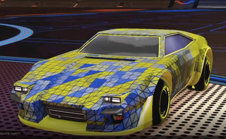 Rocket league Imperator DT5 Saffron design with Esoto 4R: Inverted,Trigon