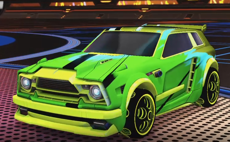 Rocket league Fennec Lime design with Bravado: Infinite,Exalter