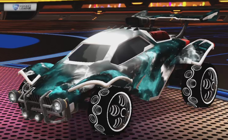 Rocket league Octane Titanium White design with Bravado:Infinite,Interstellar