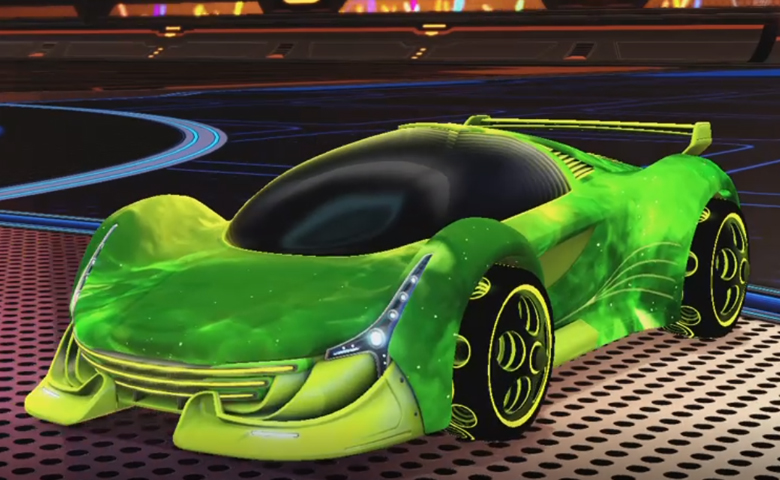 Rocket league Nimbus Lime design with Bravado:Infinite,Interstellar