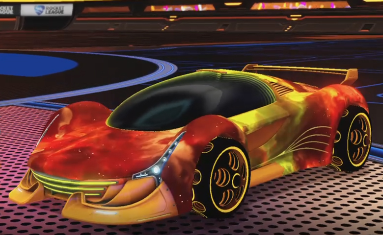 Rocket league Nimbus Orange design with Bravado:Infinite,Interstellar