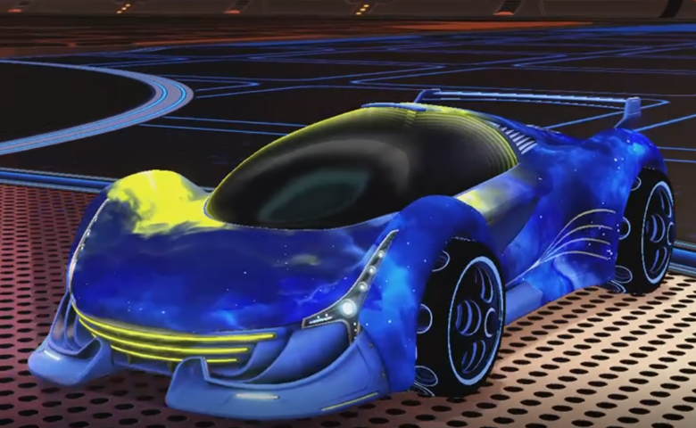 Rocket league Nimbus Cobalt design with Bravado:Infinite,Interstellar