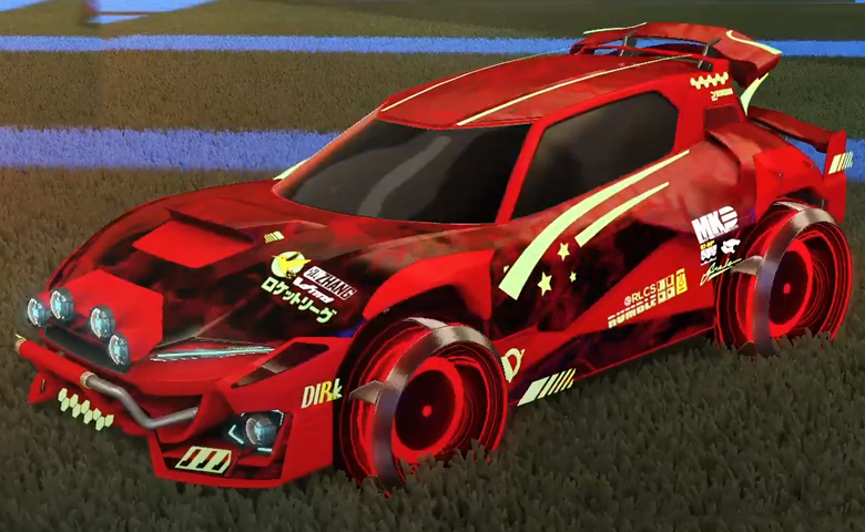 Rocket league Mudcat GXT Crimson design with Irradiator,Dissolver