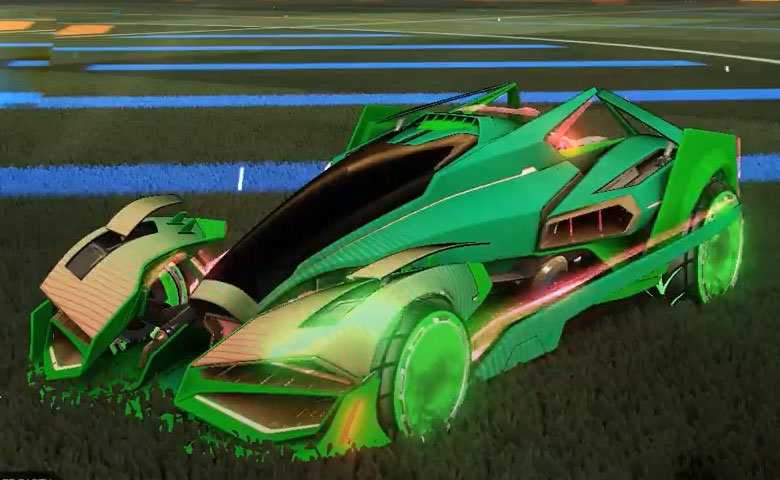 Rocket league Artemis GXT Forest Green design with Pyrrhos,Glitch,Future Shock