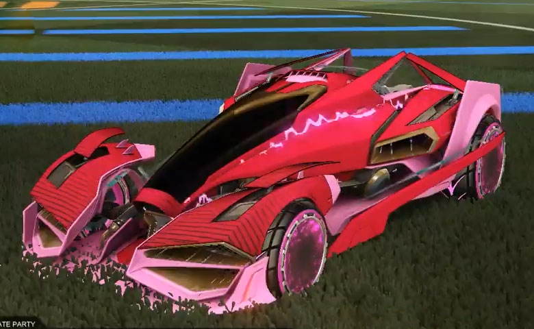 Rocket league Artemis GXT Pink design with Pyrrhos,Glitch,Future Shock