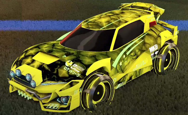 Rocket league Mudcat GXT Saffron design with Irradiator,Chameleon