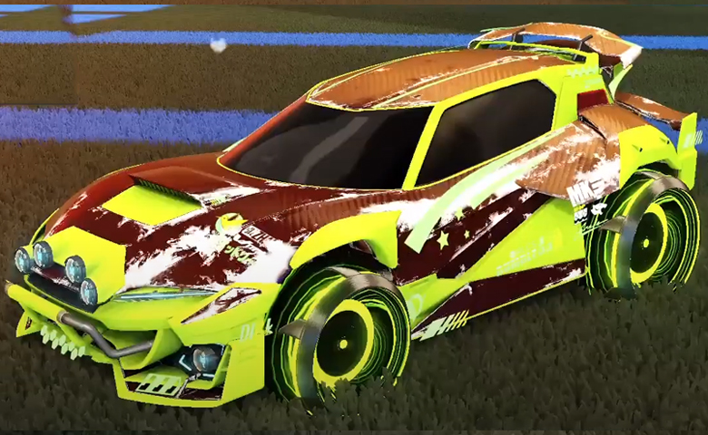 Rocket league Mudcat GXT Lime design with Irradiator,Heatwave