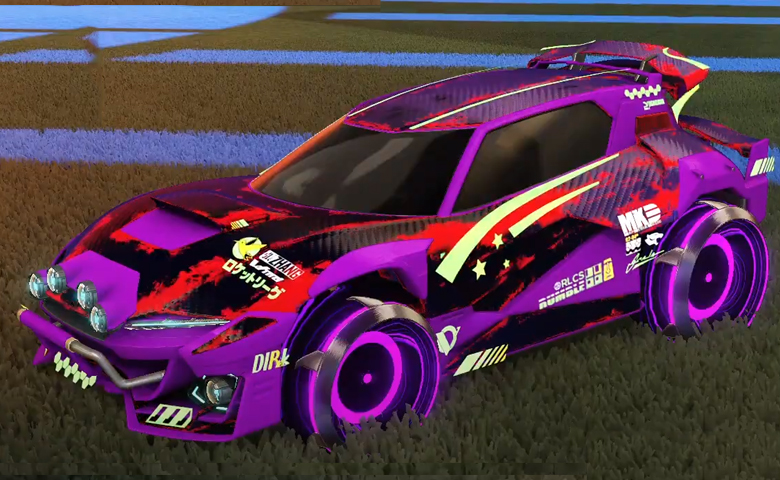 Rocket league Mudcat GXT Purple design with Irradiator,Heatwave