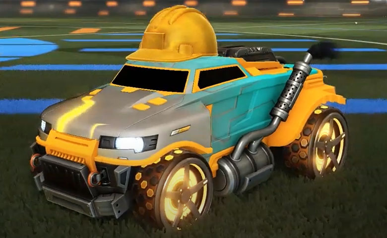 Rocket league Road Hog Orange design with Gripstride HX,Mainframe,Hard Hat