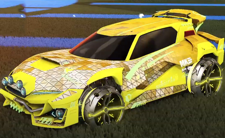 Rocket league Mudcat GXT Saffron design with Philoscope III,Trigon