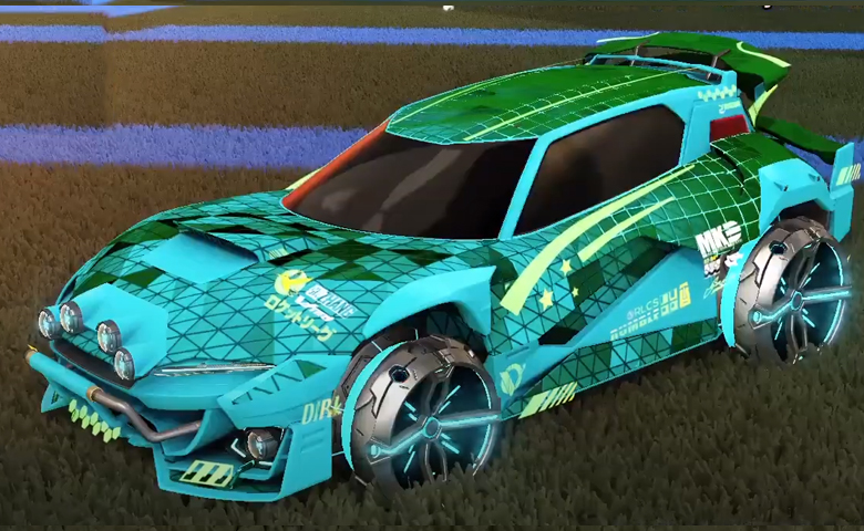 Rocket league Mudcat GXT Sky Blue design with Philoscope III,Trigon