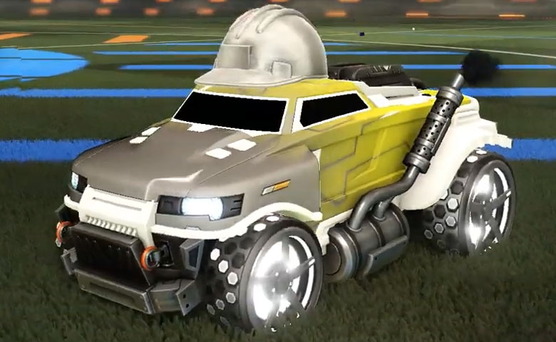 Rocket league Road Hog Titanium White design with Gripstride HX,Mainframe,Hard Hat