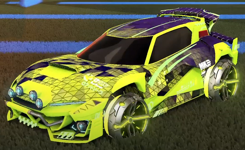 Rocket league Mudcat GXT Lime design with Philoscope III,Trigon